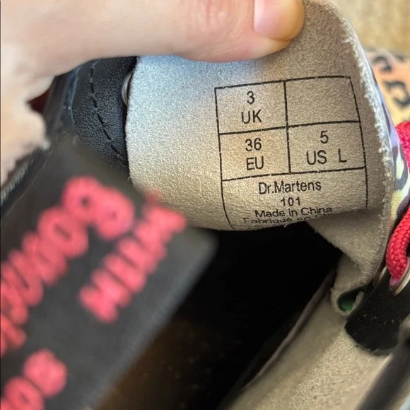 Dr. Martens Leopard Print Boots with Pink Laces - Picture 5 of 8